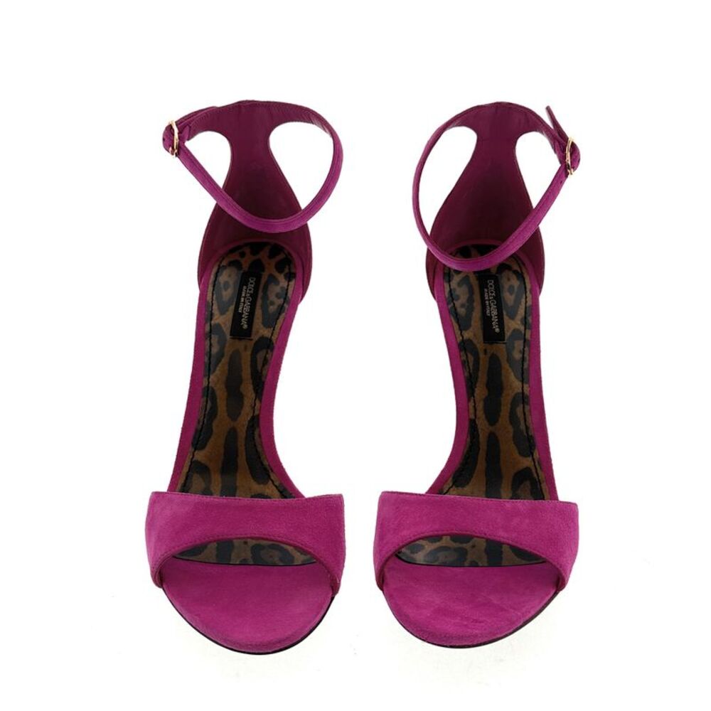Dolce & Gabbana Fuchsia Suede Stiletto Sandals with Ankle Strap
-EU39 - Picture 2 of 4